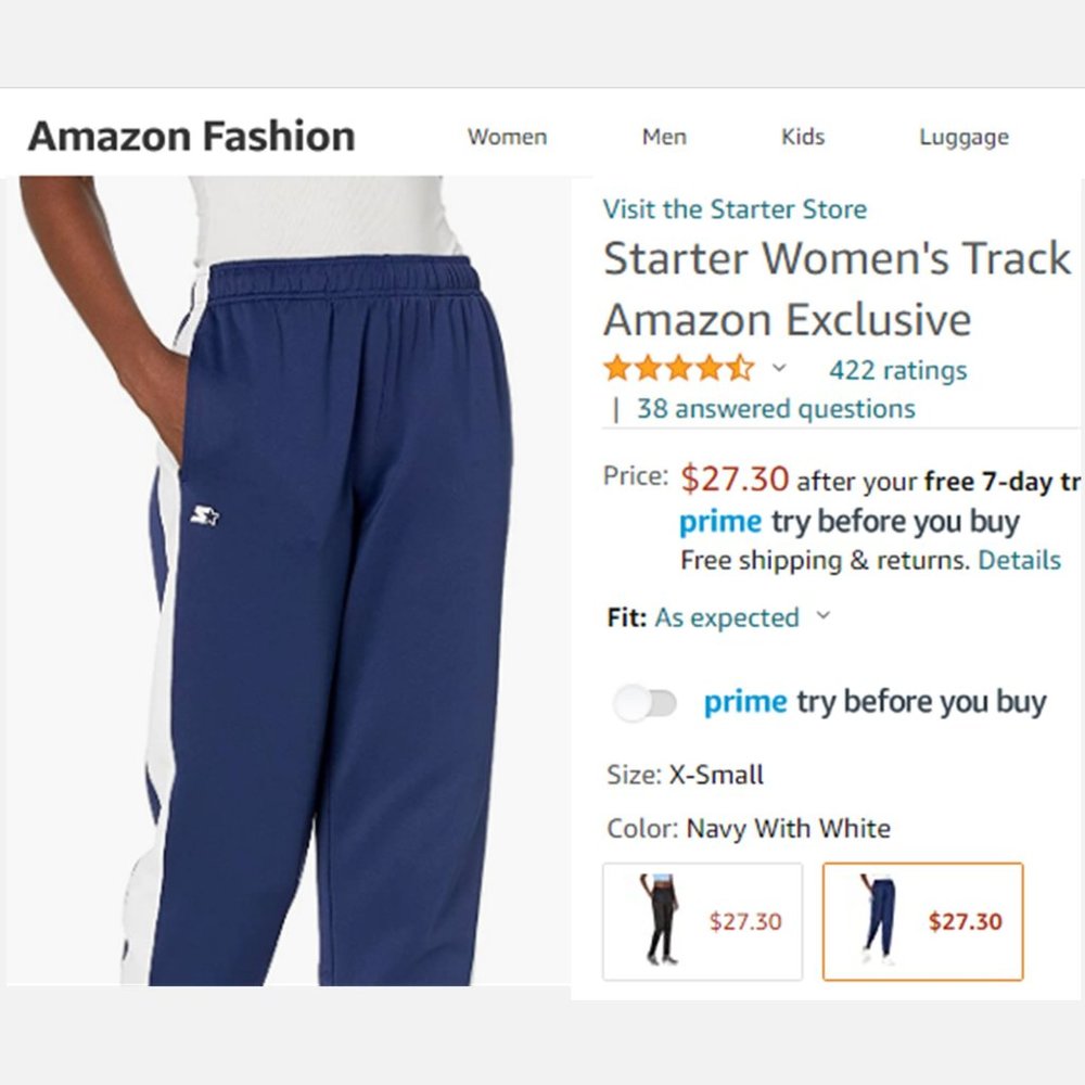 STARTER Women's Track Pants, Amazon Exclusive  🏃‍♀️  NEW!! - Picture 6 of 7